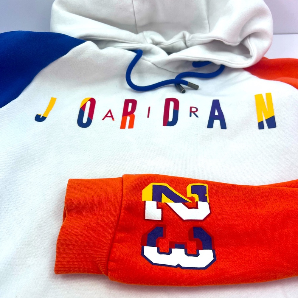NIKE JORDAN AIR RIVALS MULTI COLOR PULLOVER/HOODIE,MENS (S), 80% COTTON 20% POLY - Picture 4 of 11